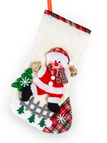 Сапожок для подарков новогодний MBM HOME модель DH-NY-13 WHITE Фото