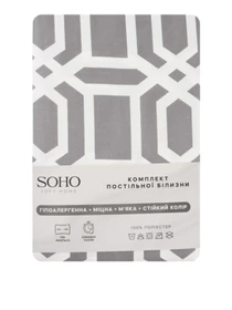 Комплект постільної білизни Євро - Geometria Grey SOHO модель ЦБ-00272908 Фото