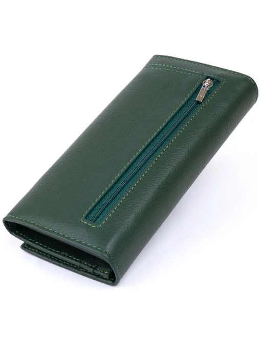 ST Leather Accessories Гаманець колір зелений фото 2