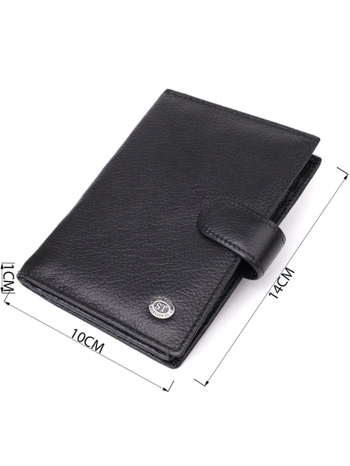 ST Leather Accessories Обгортка для документів колір чорний фото 3
