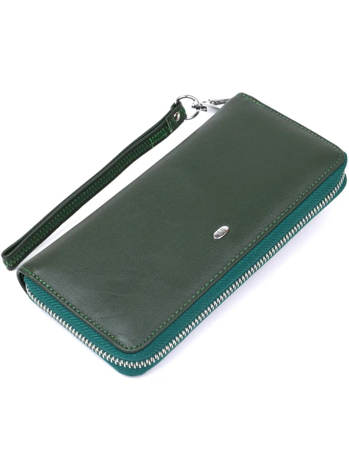 ST Leather Accessories Гаманець колір зелений фото 2