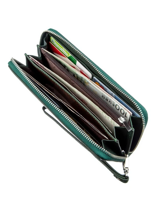 ST Leather Accessories Гаманець колір зелений фото 3