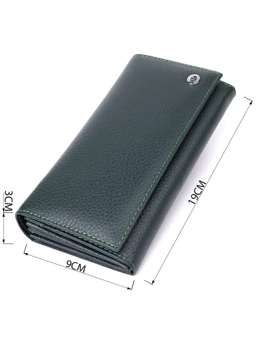 ST Leather Accessories Гаманець колір зелений фото 3