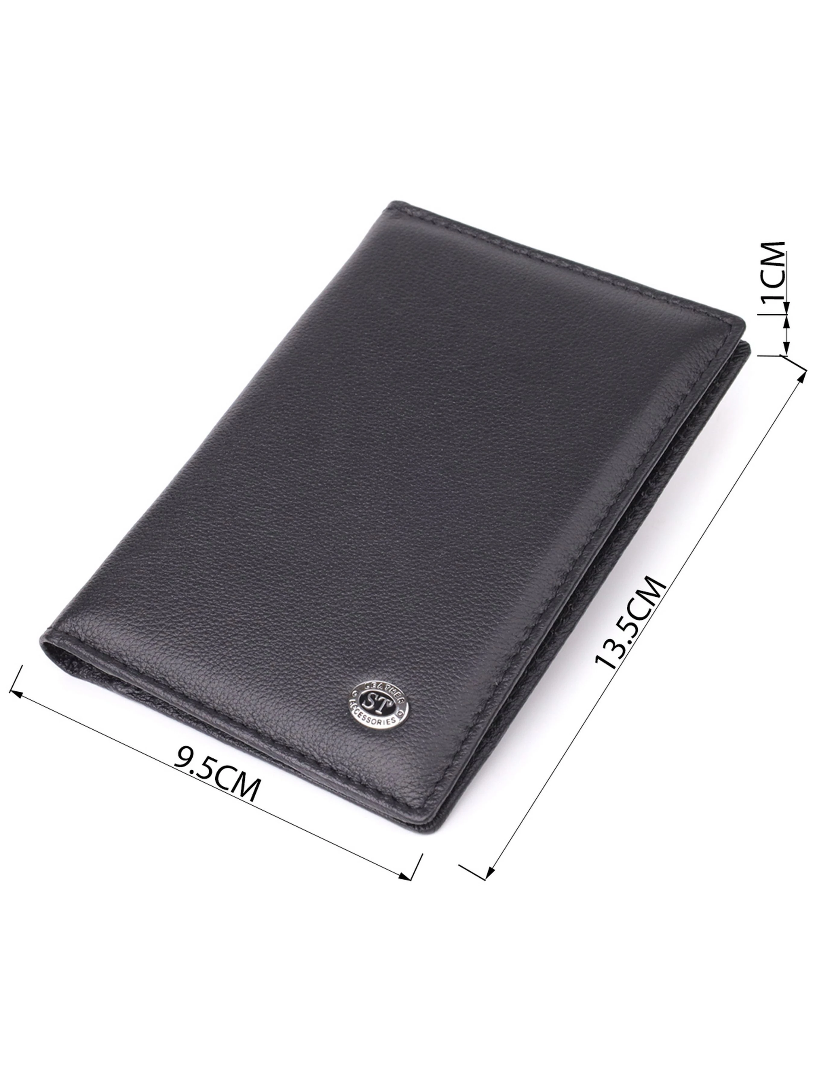 ST Leather Accessories Обгортка для документів колір чорний фото 3