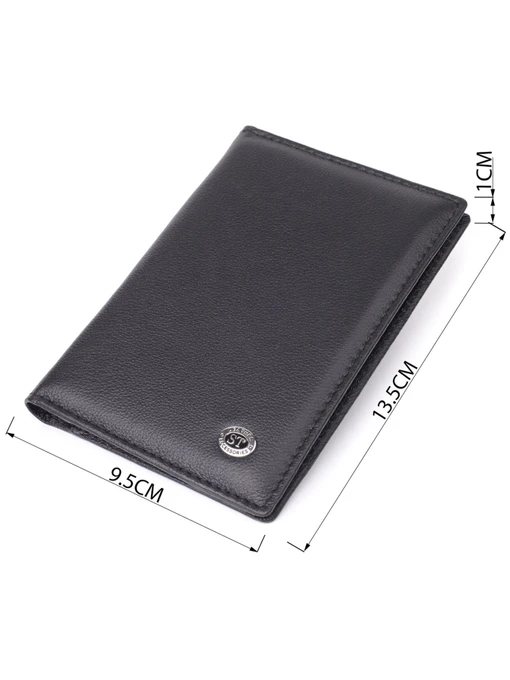 ST Leather Accessories Обгортка для документів колір чорний фото 3