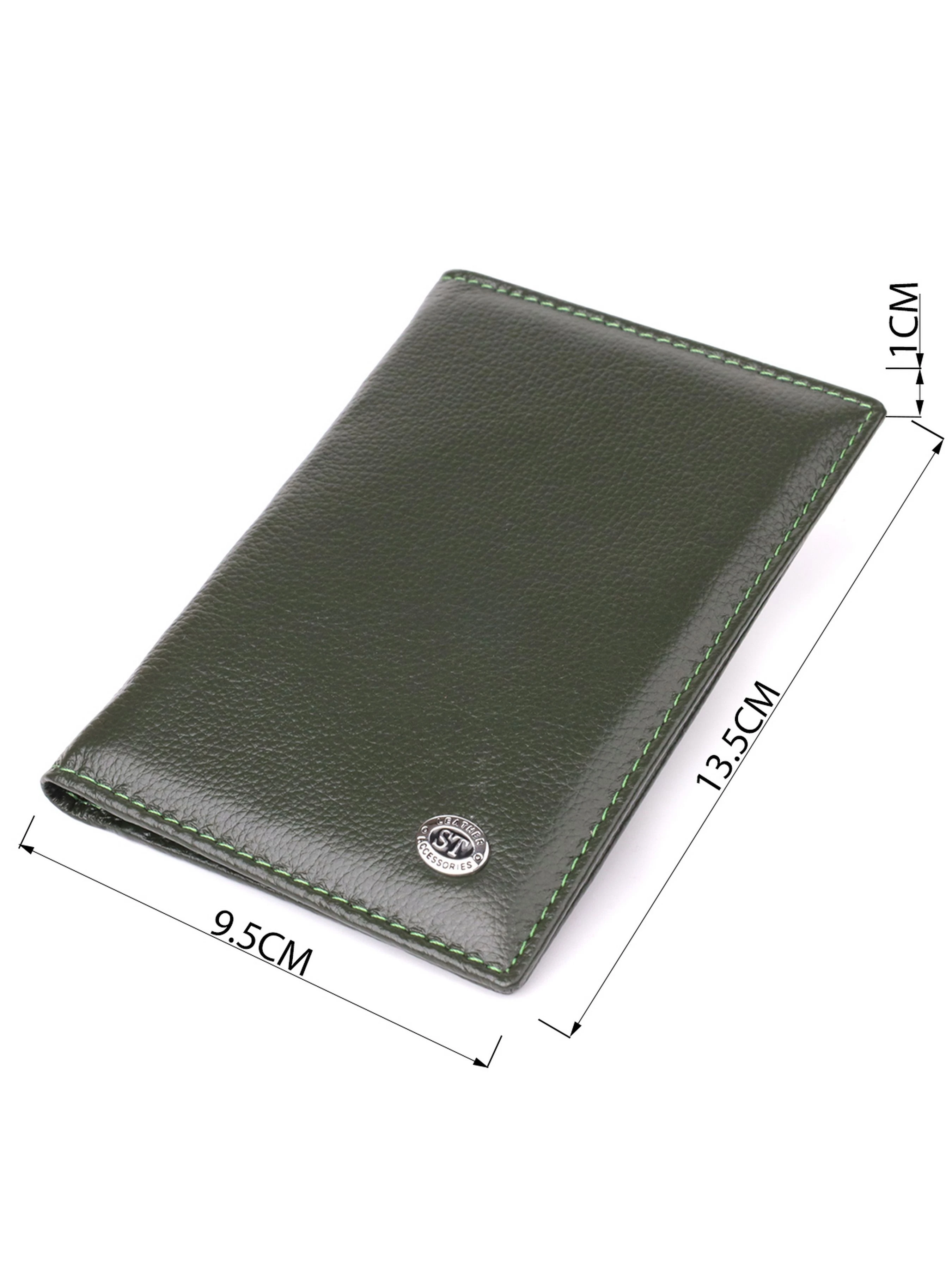 ST Leather Accessories Обгортка для документів колір зелений фото 3