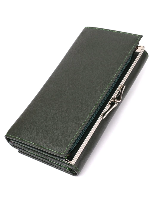 ST Leather Accessories Гаманець колір зелений фото 2