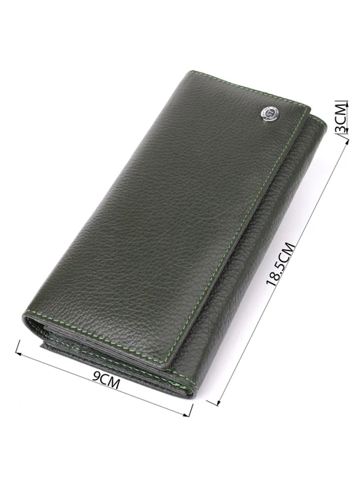 ST Leather Accessories Гаманець колір зелений фото 3