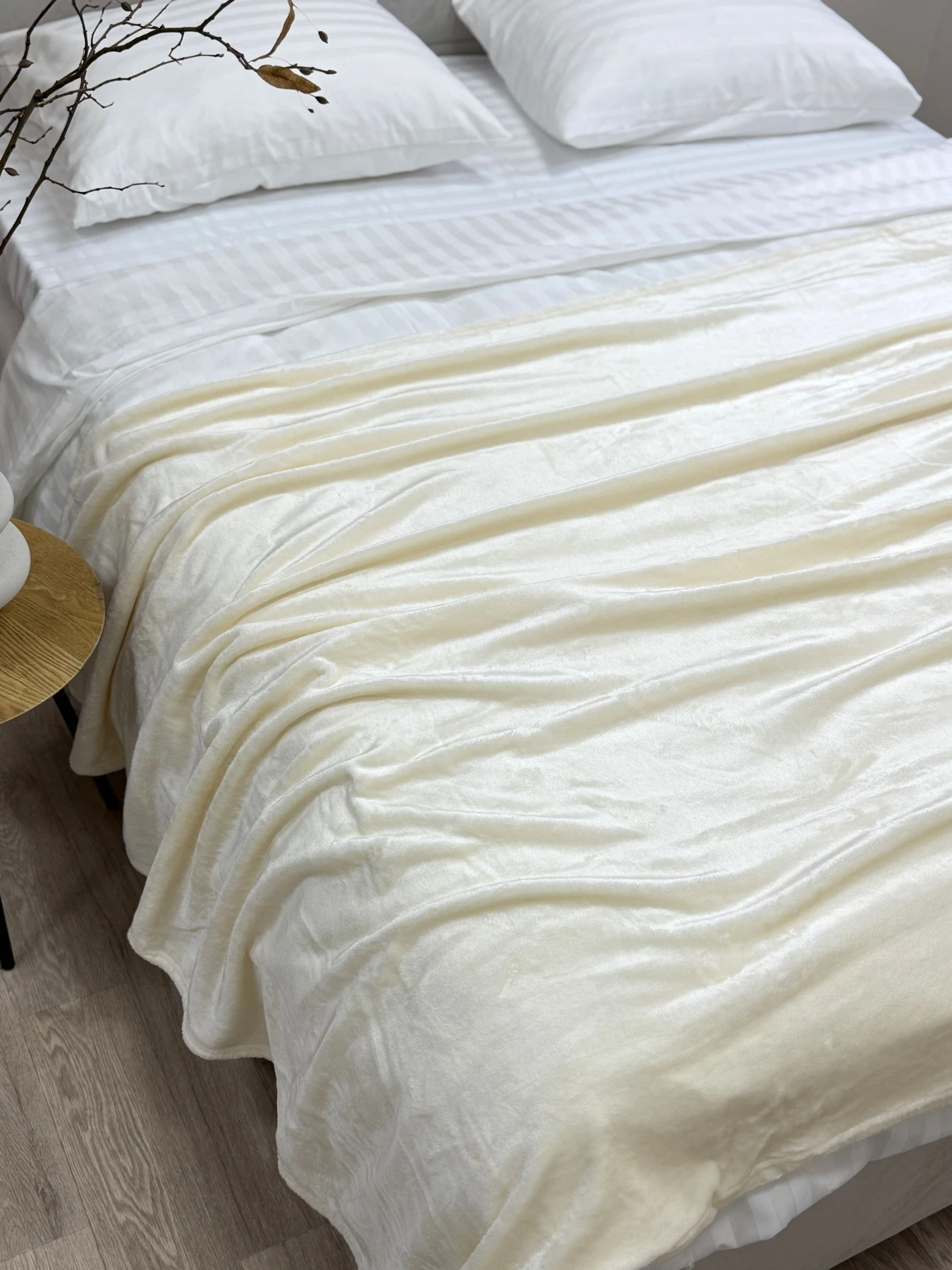 Покрывало Well Soft молочного цвета Coconut milk Ecotton модель 24916 Покрывало Well Soft молочного цвета Coconut milk Ecotton модель 24916 Фото