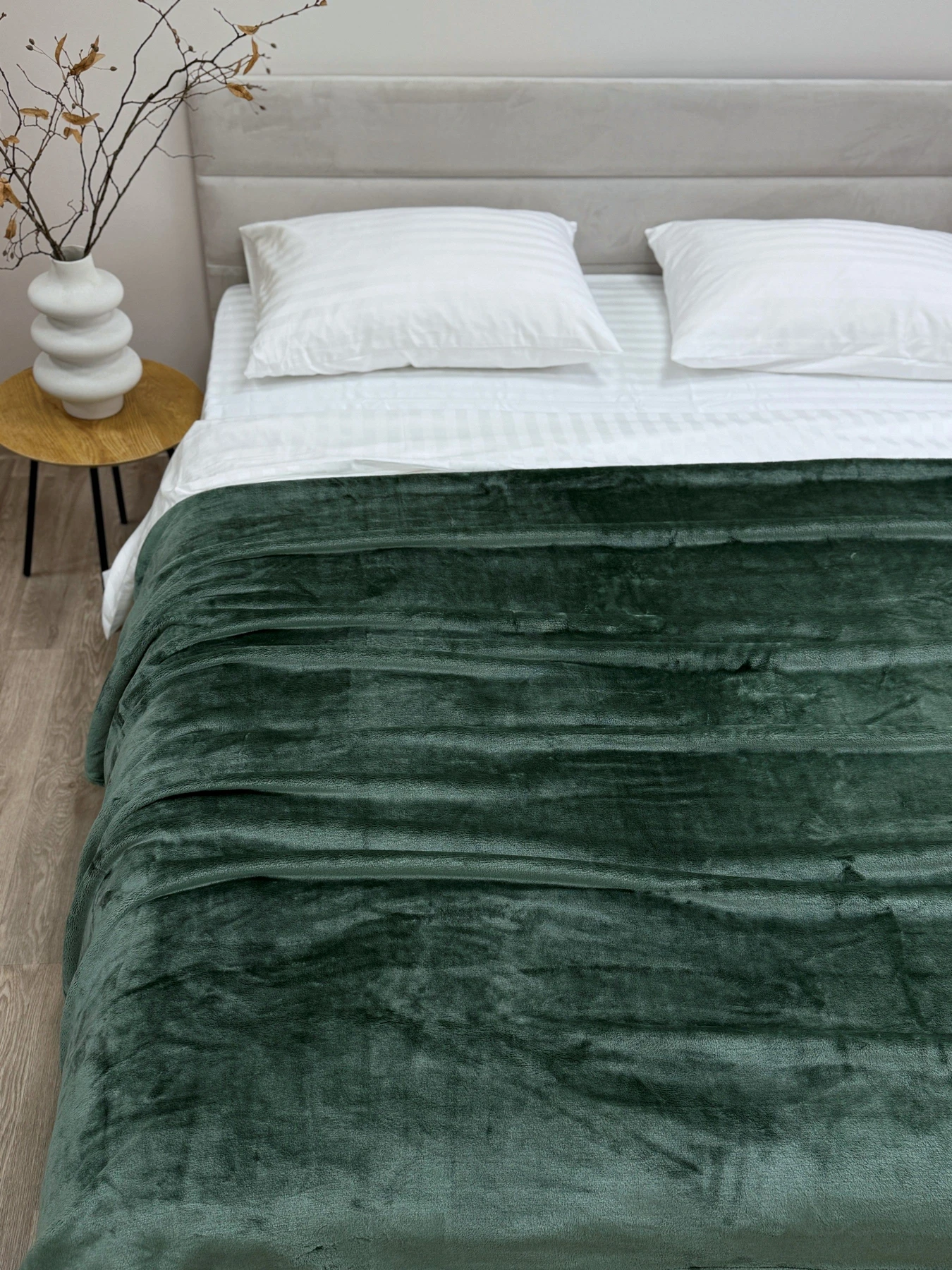 Покривало Well Soft зеленого кольору Matte Green Ecotton модель 24919 Фото