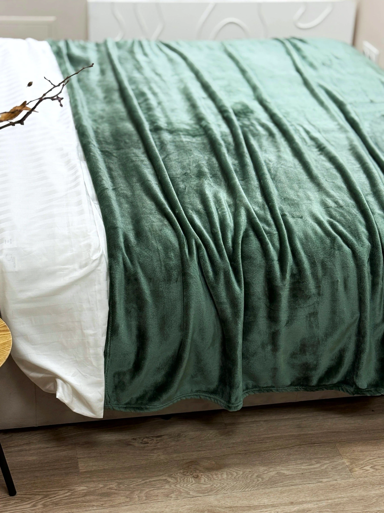 Покривало Well Soft зеленого кольору Matte Green Ecotton модель 24919 Фото