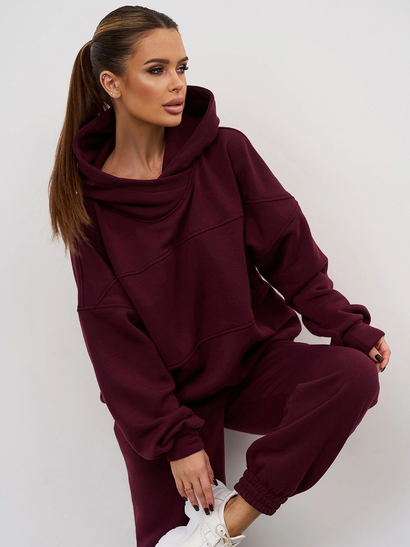 Костюми ISSA Plus модель 13624_темно-бордовый Фото