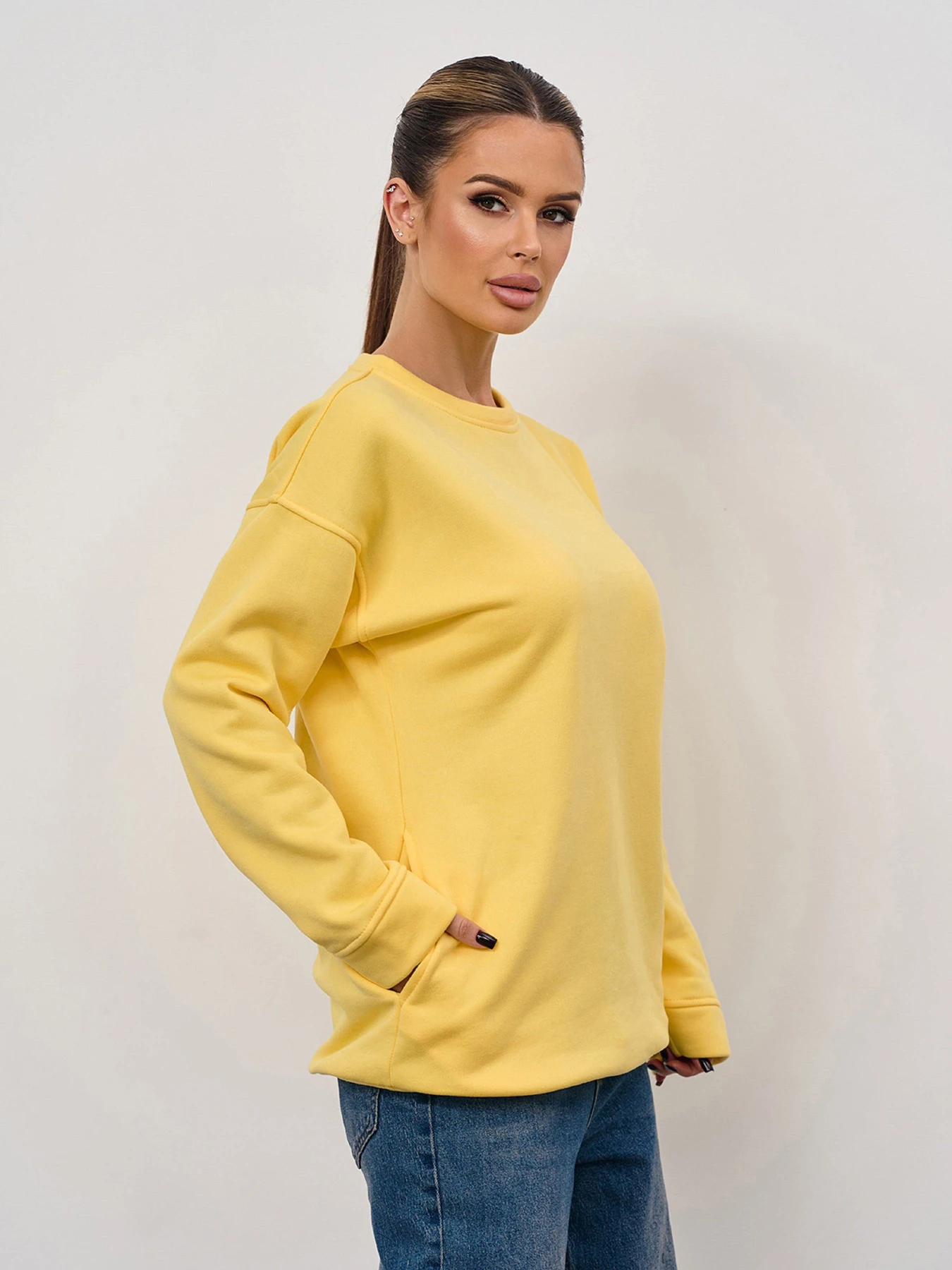 Худи и свитшоты ISSA Plus модель 15353_желтый Худи и свитшоты ISSA Plus модель 15353_желтый Фото