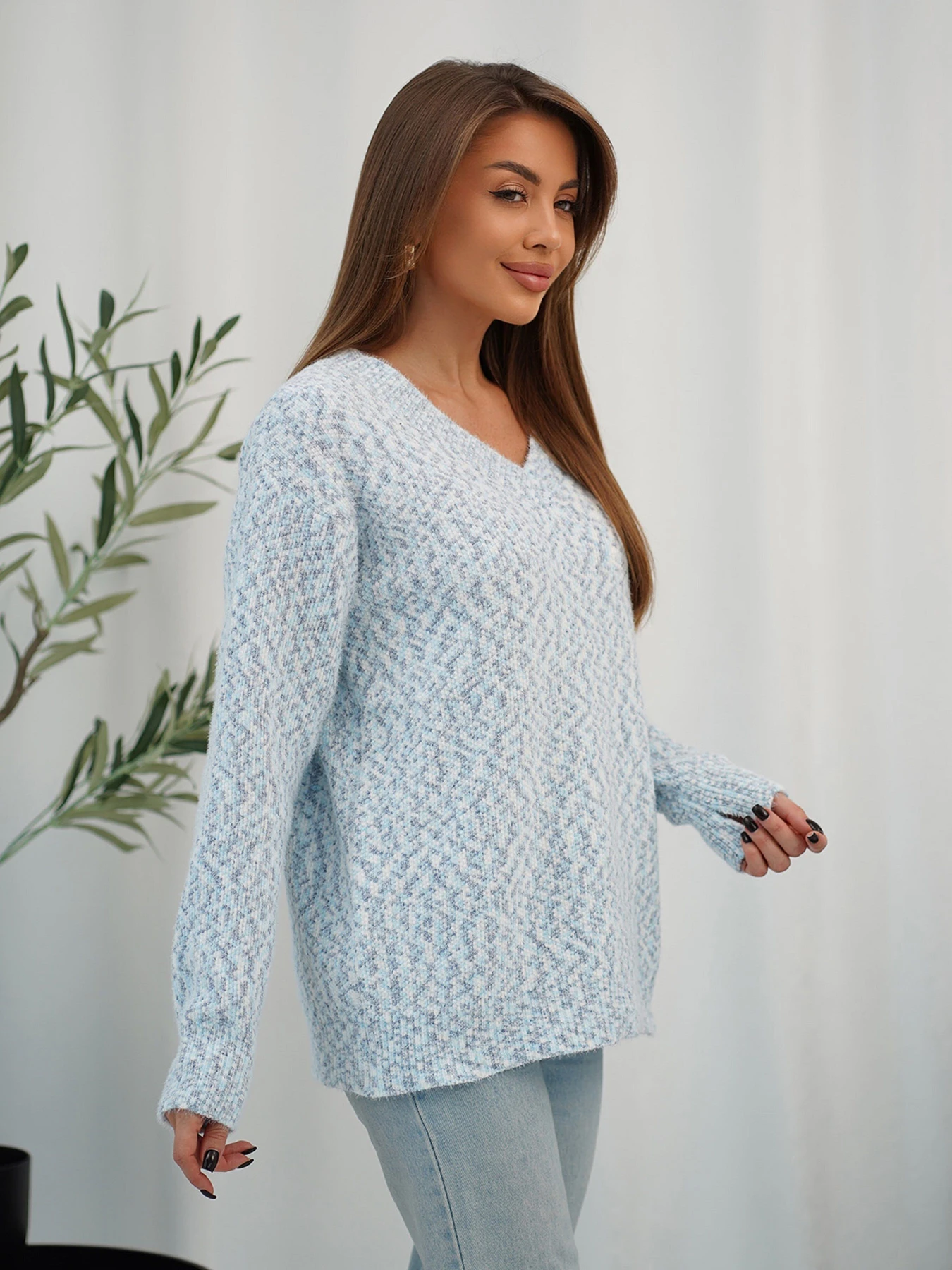 Свитры и кардиганы ISSA Plus модель WN20-716_голубой Фото