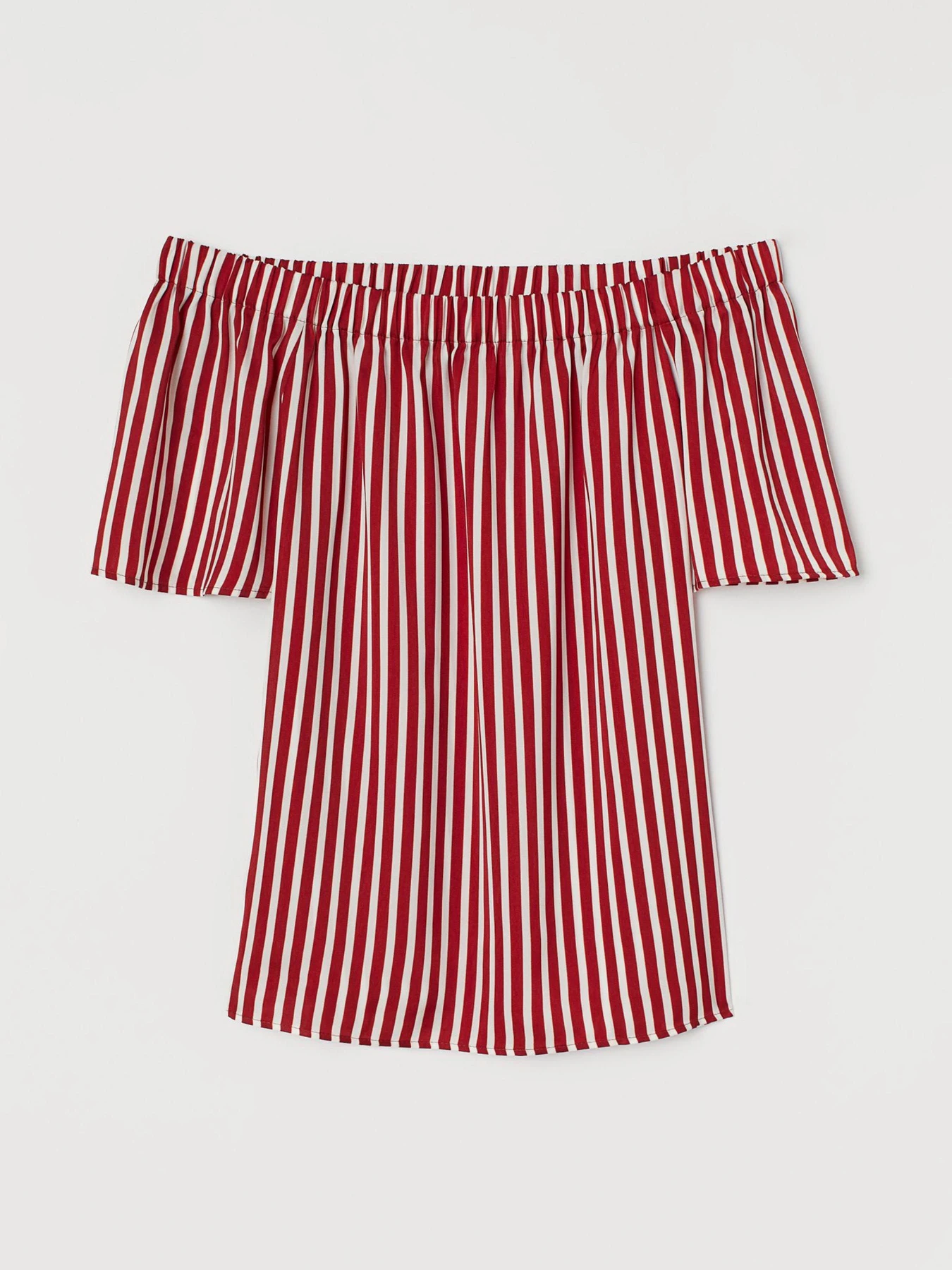 Сорочки H&M модель 7345690sm_бордово-белая полоска Фото