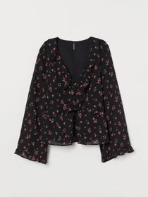 Сорочки H&M модель 8242591sm_черный цветы Фото