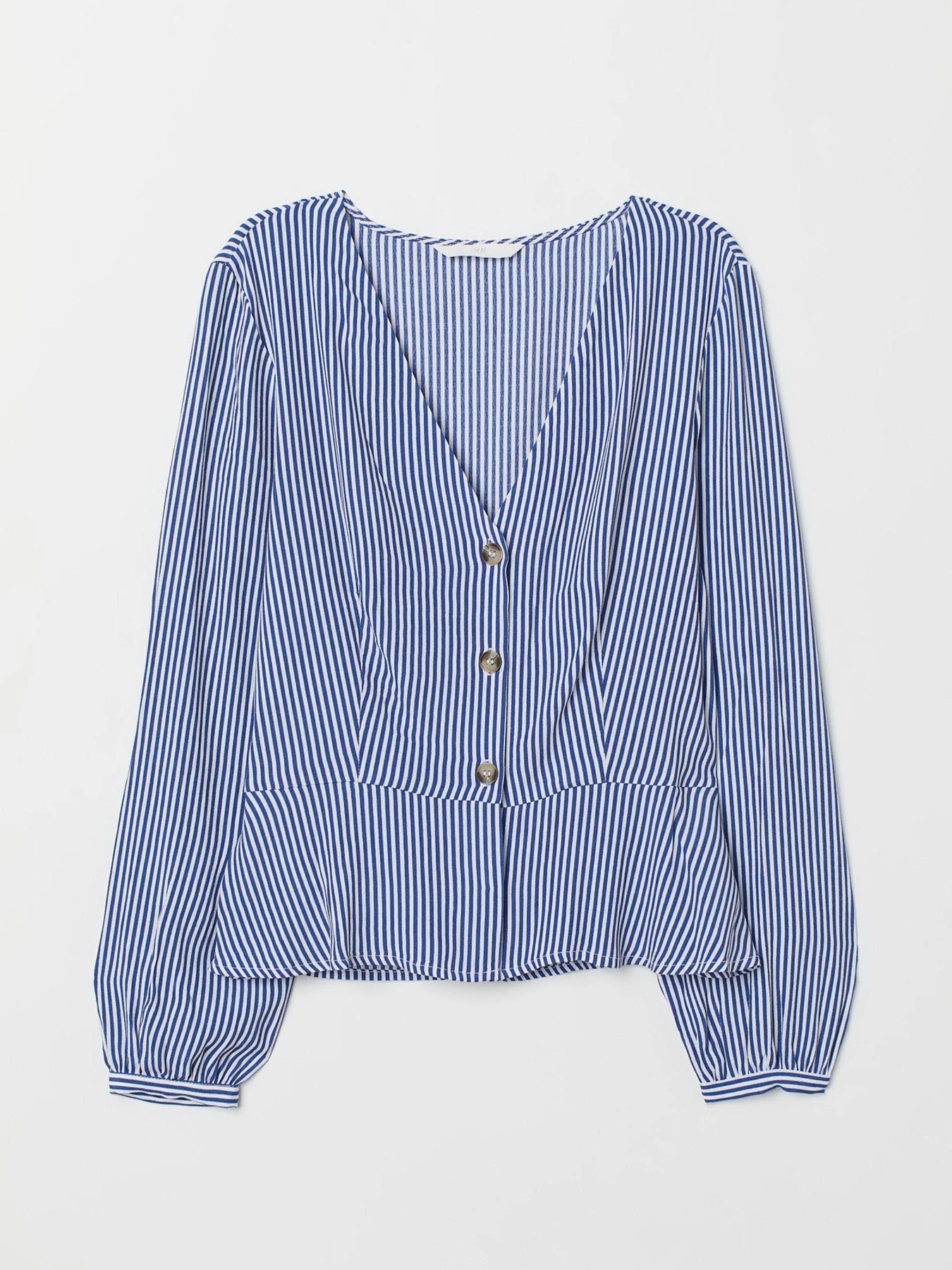 Рубашки H&M модель 7077359RP7_сине-белая полоска Фото