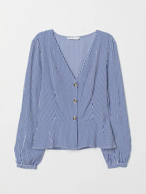 Сорочки H&M модель 7077359RP7_сине-белая полоска Фото