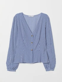 Рубашки H&M модель 7077359RP7_сине-белая полоска Фото