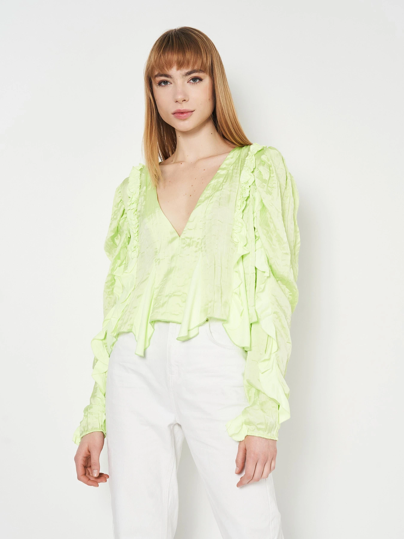 Рубашки H&M модель 9585633abr_Салатовый Фото