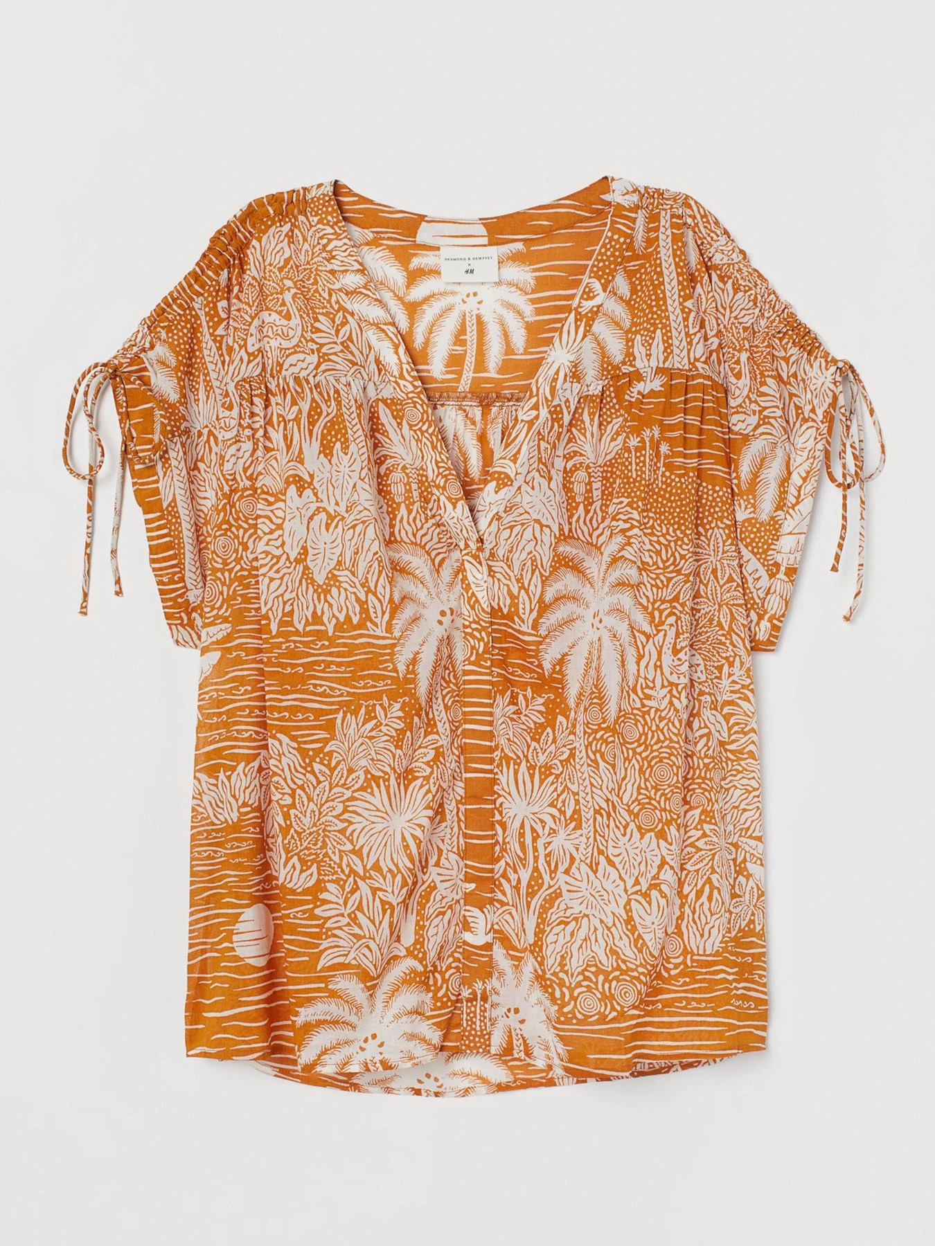 Рубашки H&M модель 8169651sm_горчичный с узором Фото