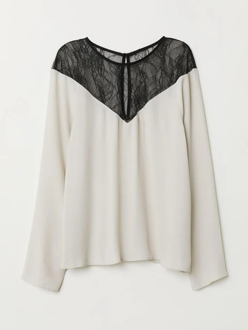 Сорочки H&M модель 6848868dlog_Светло-бежевый Фото
