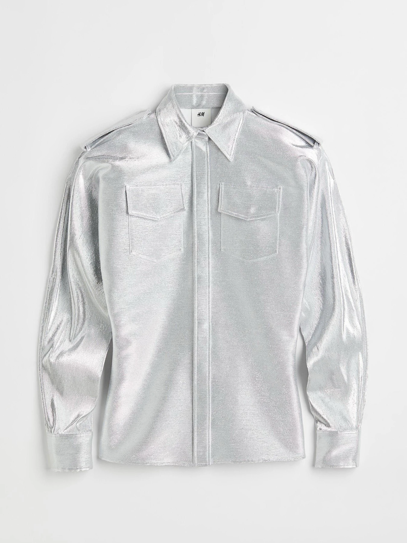 Рубашки H&M модель 1104742wer_Серебристый Фото