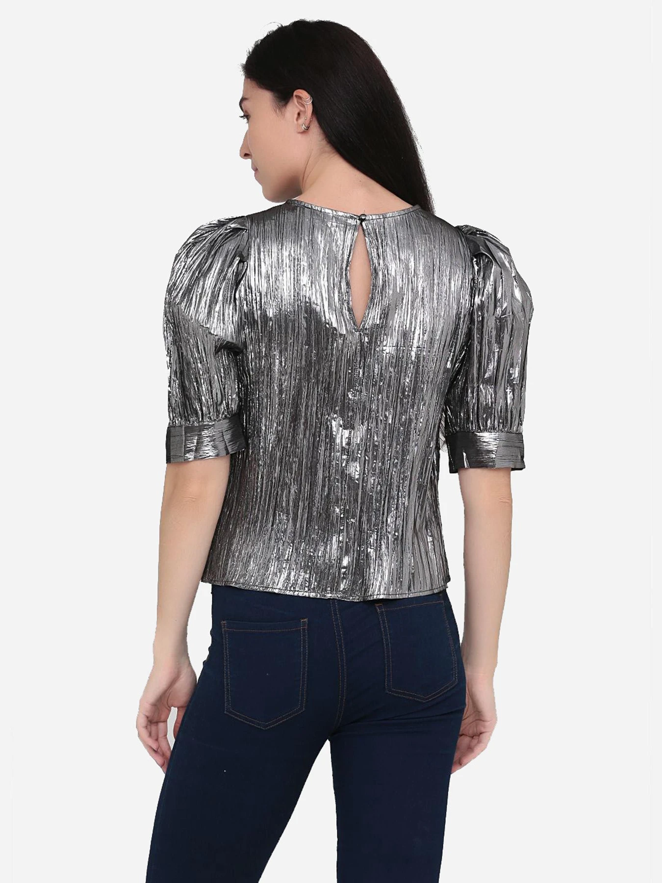 Рубашки H&M модель 9625782bar_Серебристый Фото