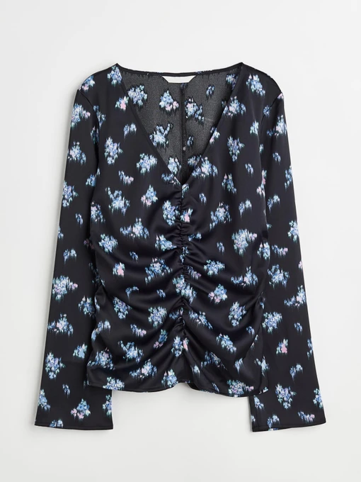 Рубашки H&M модель 11093816wer_Темно-синий в цветы Фото