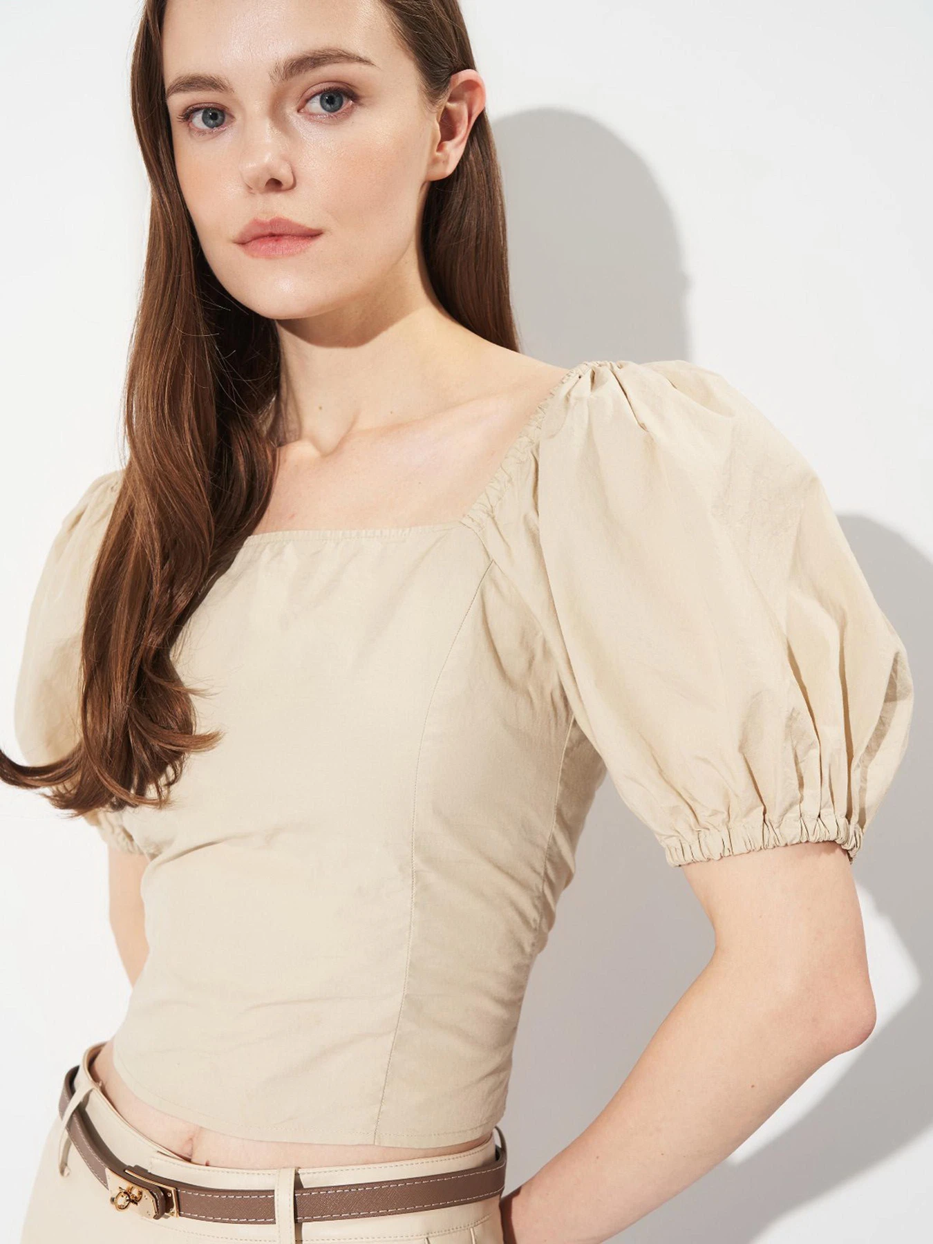 Рубашки H&M модель 9316862wer_Бежевый Фото