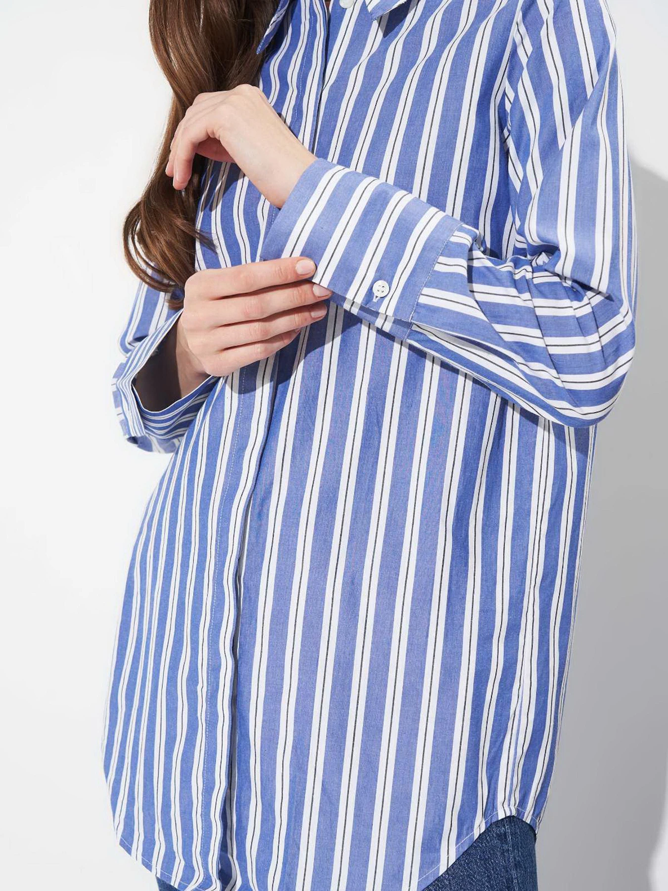 Сорочки Monki модель 8852541wer_Сине-белый Фото