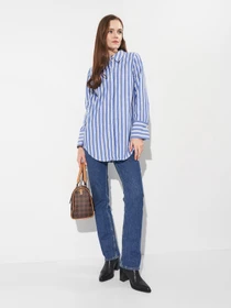 Сорочки Monki модель 8852541wer_Сине-белый Фото