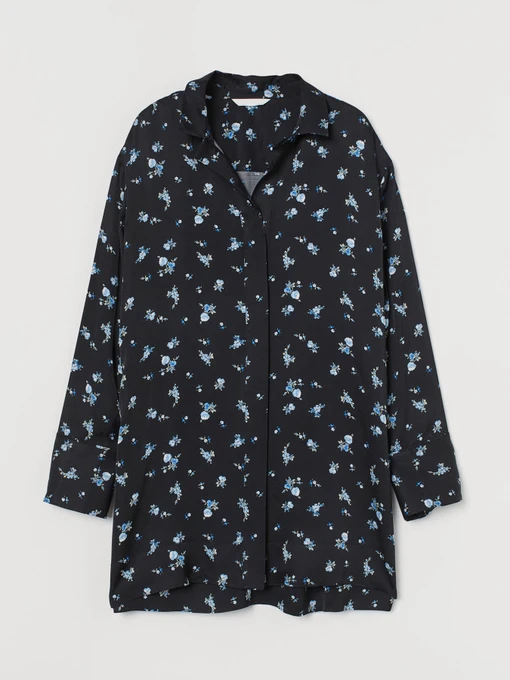 Рубашки H&M модель 9780233wer_Черно-голубой Фото