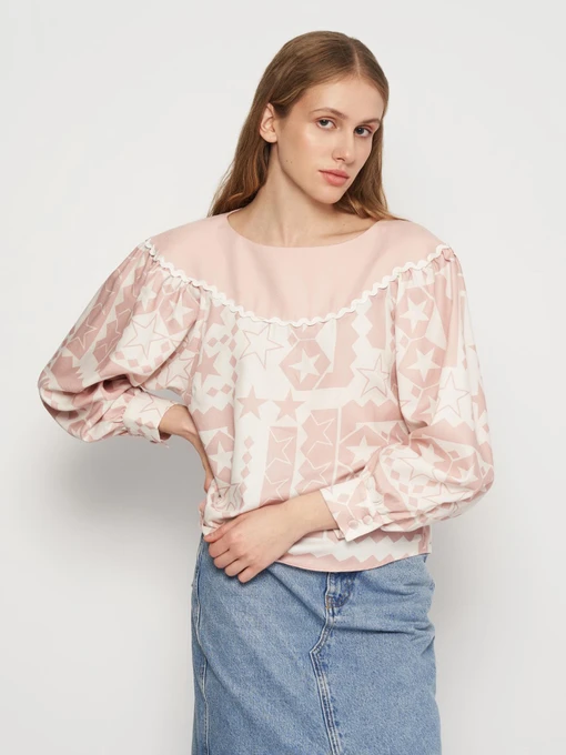 Рубашки H&M модель 1033054wer_Пудрово-белый Фото