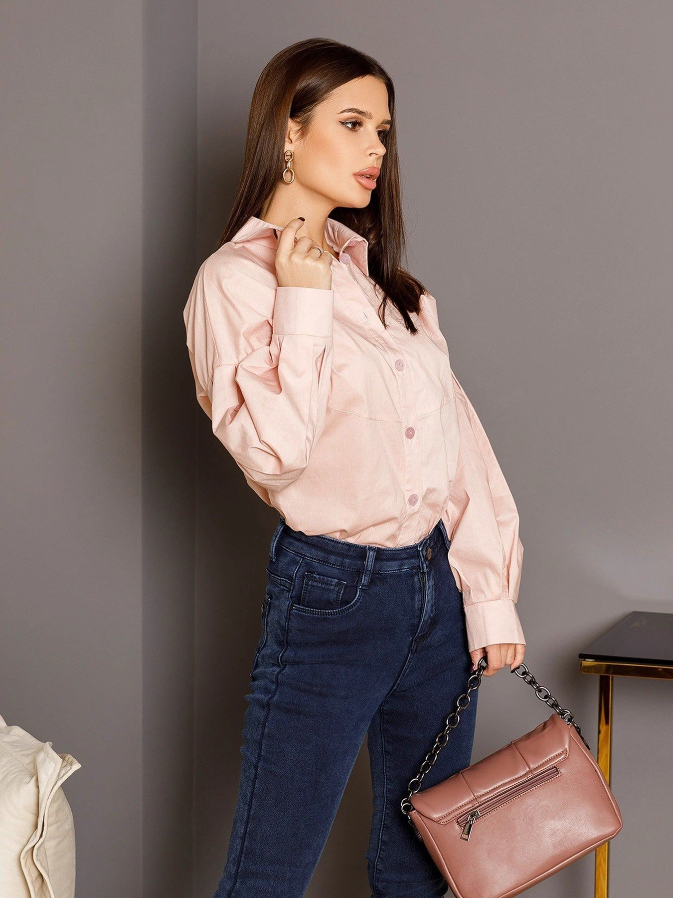Сорочки ISSA Plus модель SA-353_pink Сорочки ISSA Plus модель SA-353_pink Фото