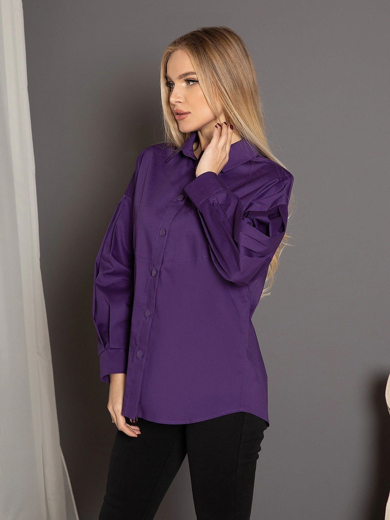 Сорочки ISSA Plus модель SA-353_violet Фото