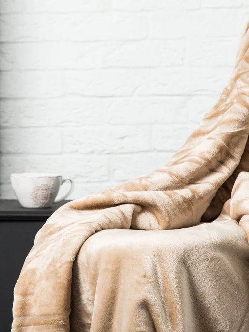 Покрывало Well Soft бежевого цвета Beige Ecotton модель 23159 Фото