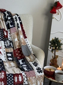 Покрывало Well Soft новогоднее с оленями в скандинавском стиле Ecotton модель 24179 Фото