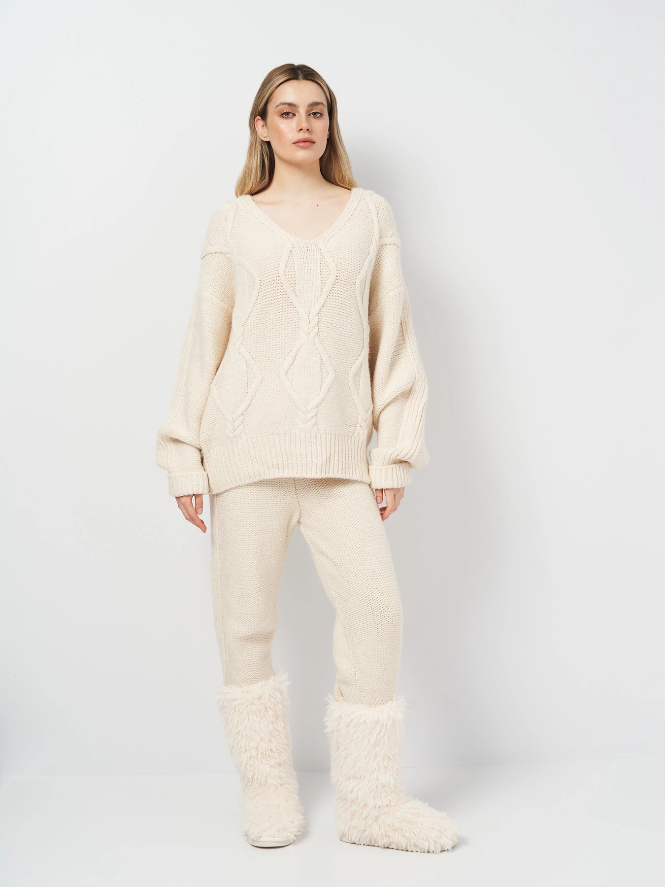 Брюки H&M модель 1496258arl_Молочный Фото