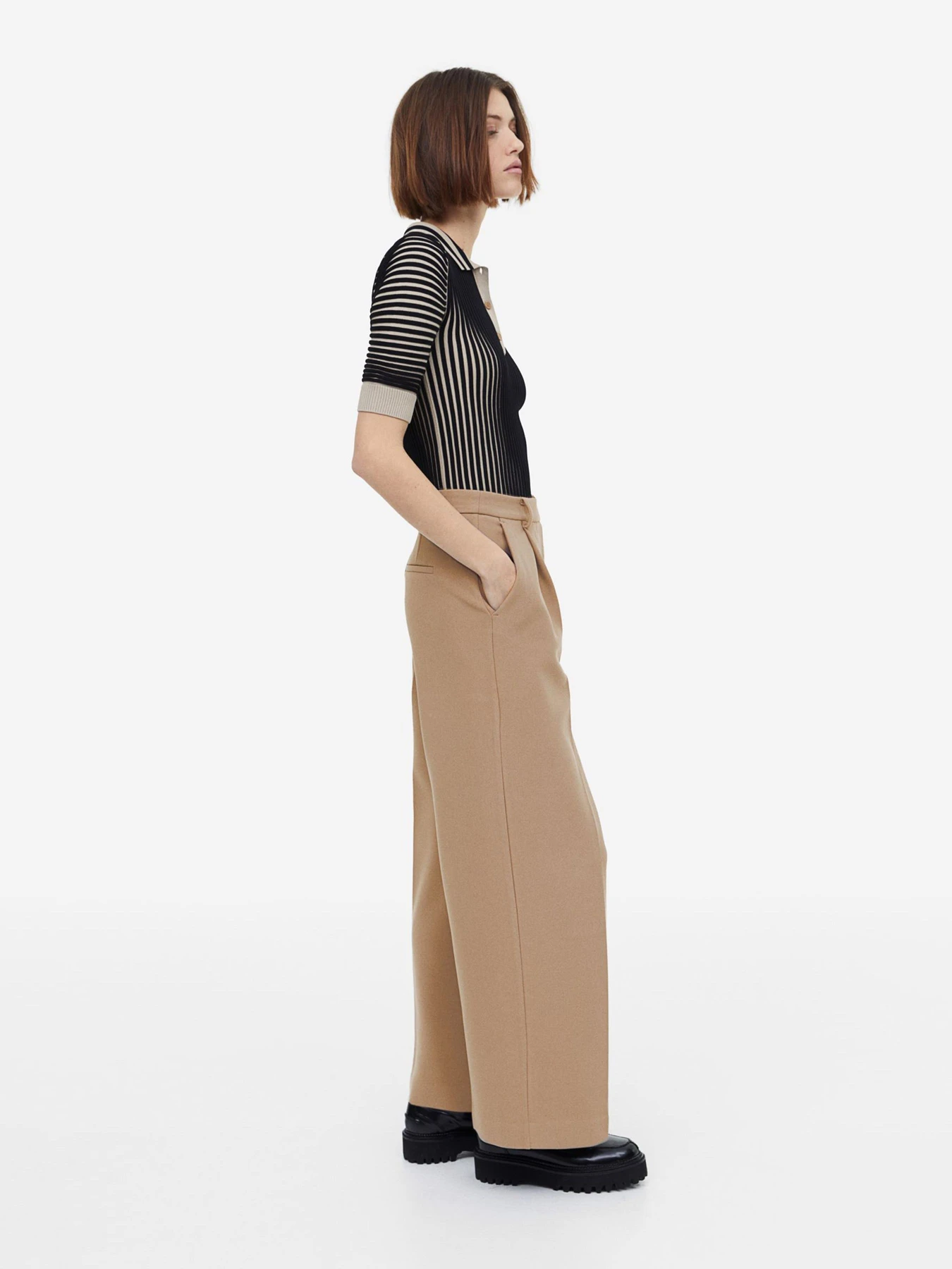 Штани H&M модель 1096238arl_Темно-бежевый Штани H&M модель 1096238arl_Темно-бежевый Фото