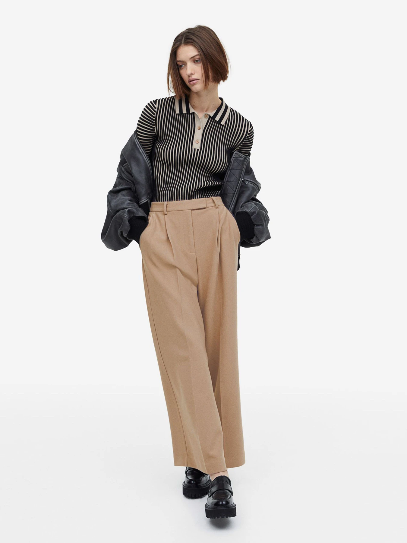 Штани H&M модель 1096238arl_Темно-бежевый Штани H&M модель 1096238arl_Темно-бежевый Фото