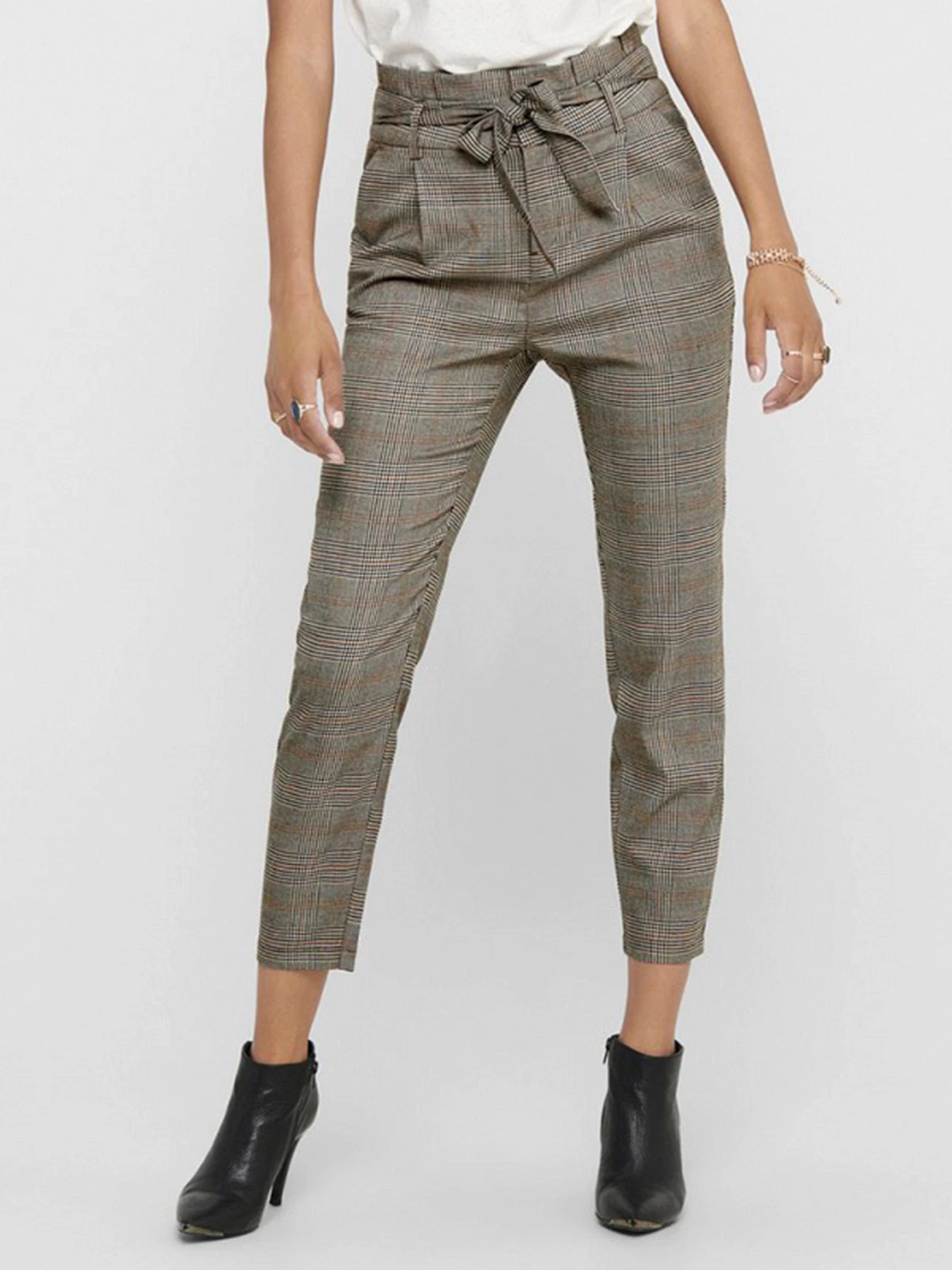 Брюки H&M модель 7537370wer_серо-бежевый в клетку Фото