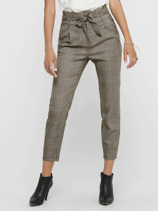 Брюки H&M модель 7537370wer_серо-бежевый в клетку Фото