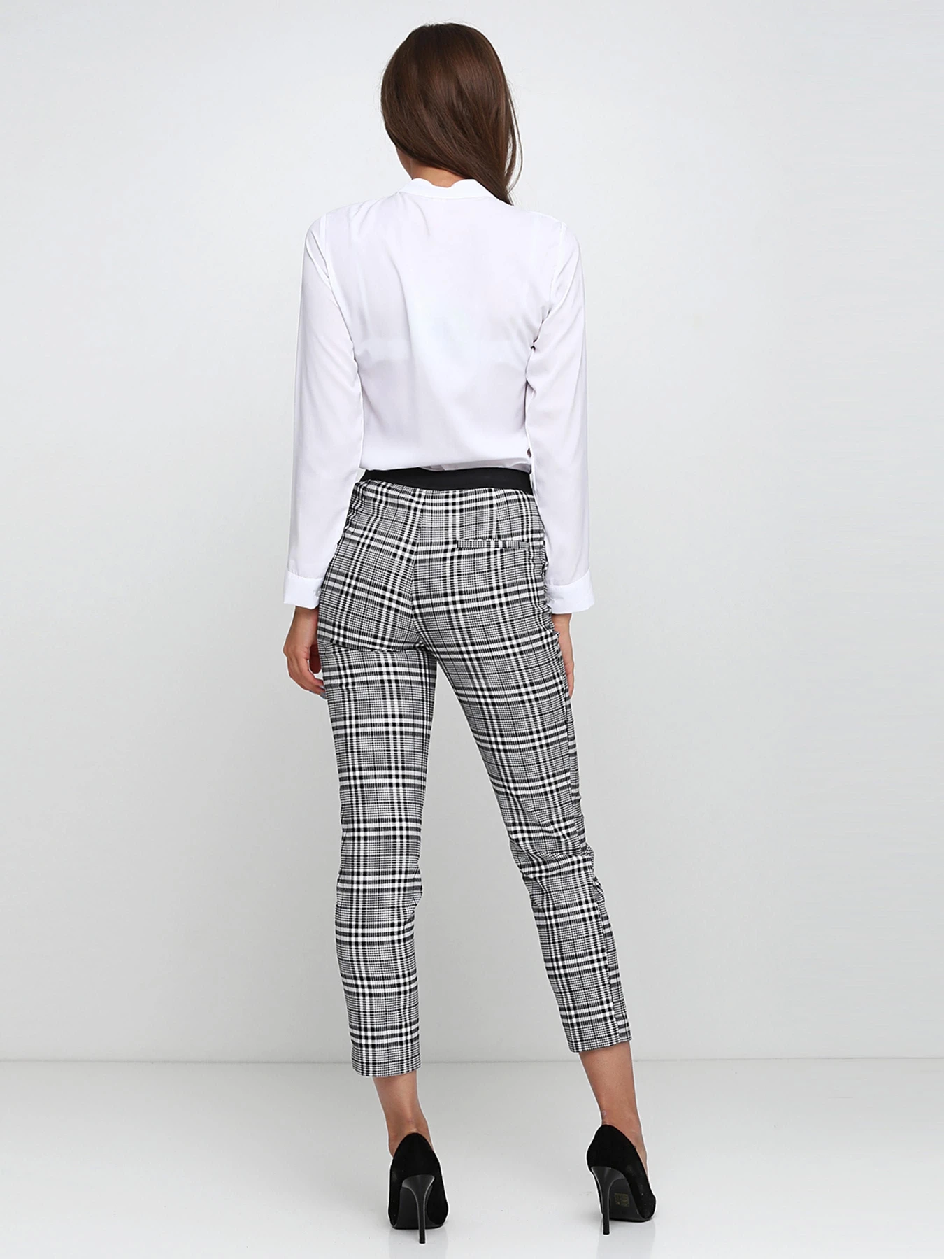 Брюки H&M модель 6955459RP2_черно-белая клетка Фото