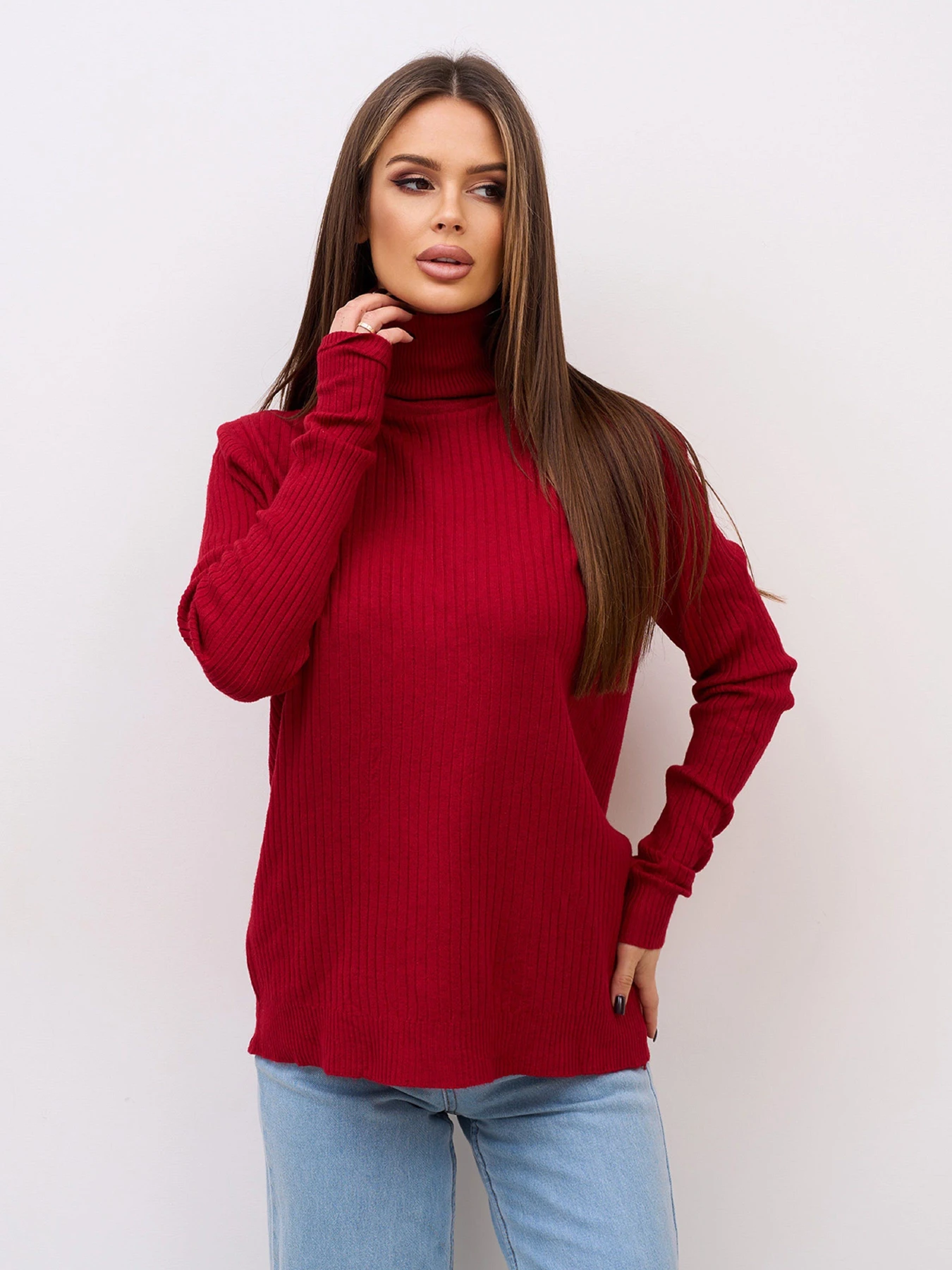 Светри та кардигани ISSA Plus модель WN20-721_бордовый Фото