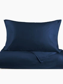 Простынь "Элегия" из натурального вареного сатина MBM HOME модель BL-FS-20/21 DEEP BLUE Фото
