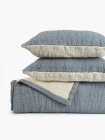 Покрывало "Дзен" из муслина MBM HOME модель BL-FS-25/26/27 IVORY/CLOUDY GRAY Фото