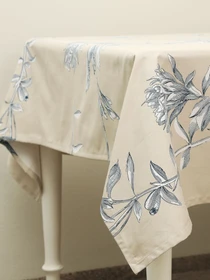 Скатертина "Тоскана" з натуральної бавовни бежева MBM HOME модель KT-19 BEIGE/PRINT Фото