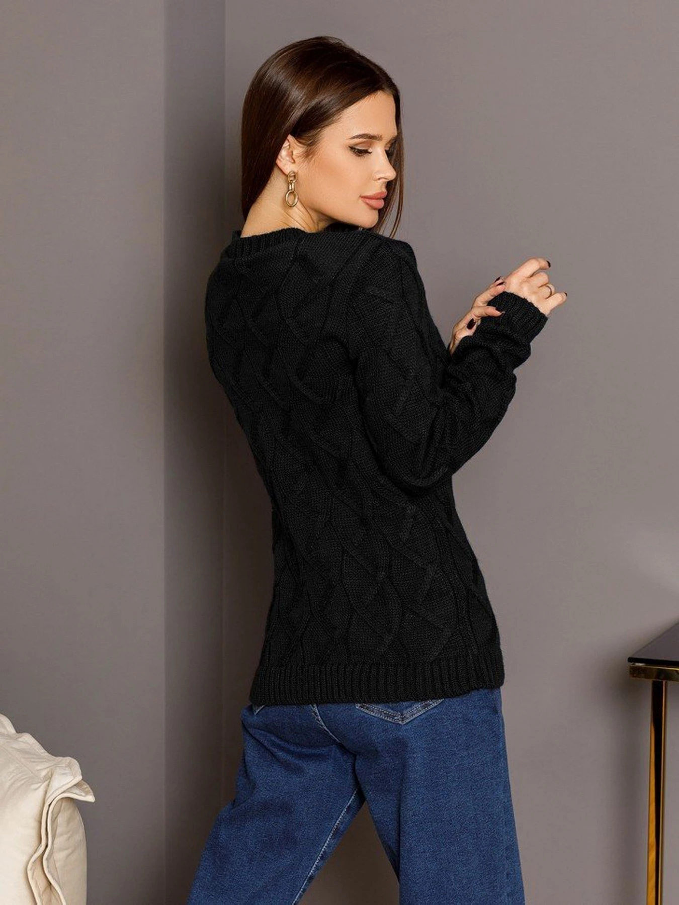 Свитры и кардиганы ISSA Plus модель WN20-209_black Фото