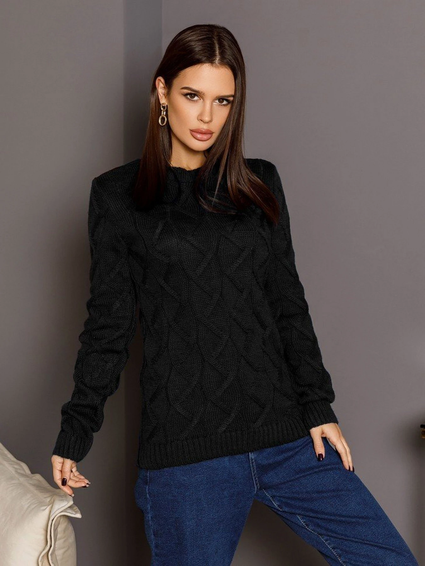Свитры и кардиганы ISSA Plus модель WN20-209_black Фото